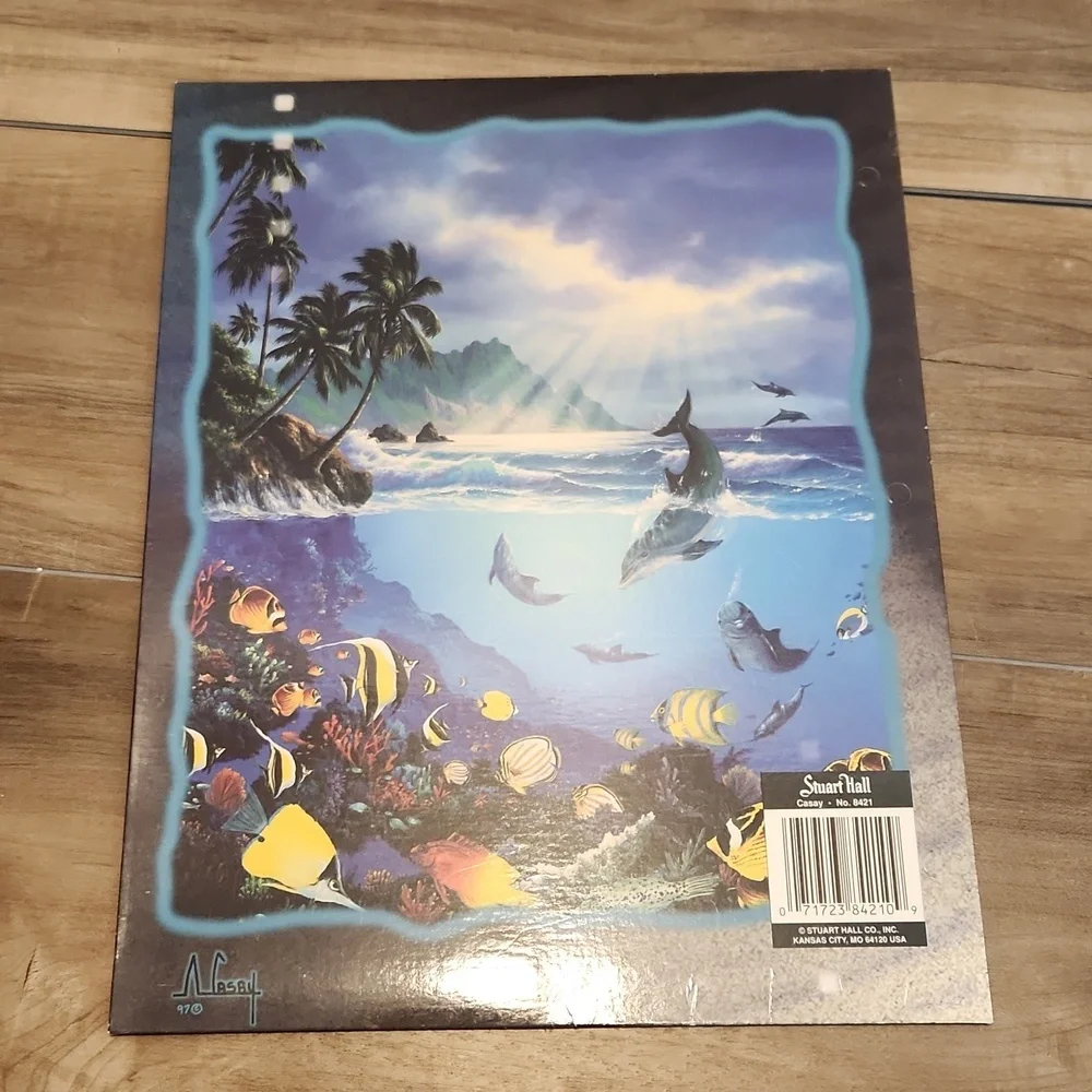 Anthony Casay ocean dolphin scene Stuart Hall folder unpunched from 1997